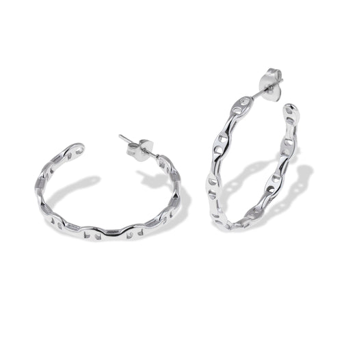 Arracada eslabon grano de cafe 28mm