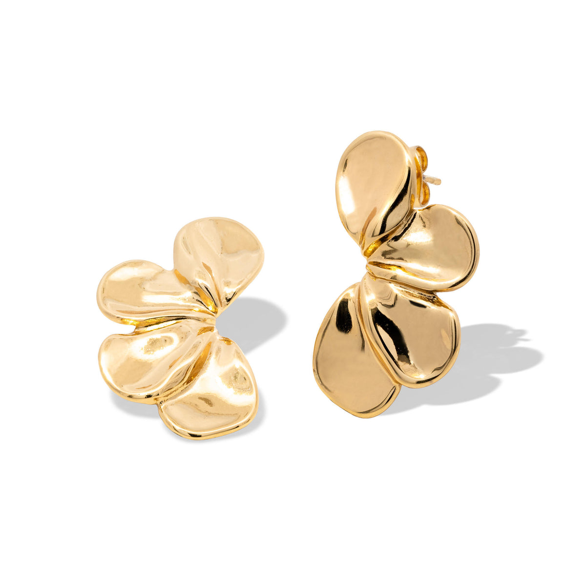 Arete de media flor de 4 petalos lisos 30mm