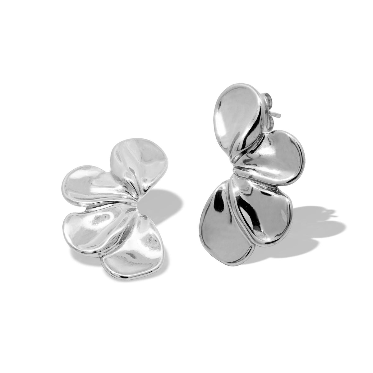Arete de media flor de 4 petalos lisos 30mm
