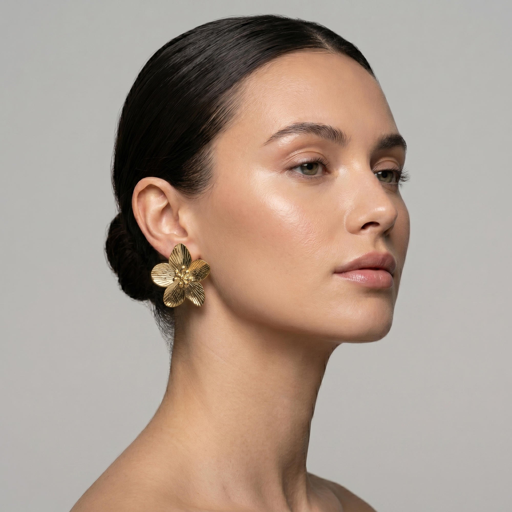 Aretes flor de 5 petalos 50mm