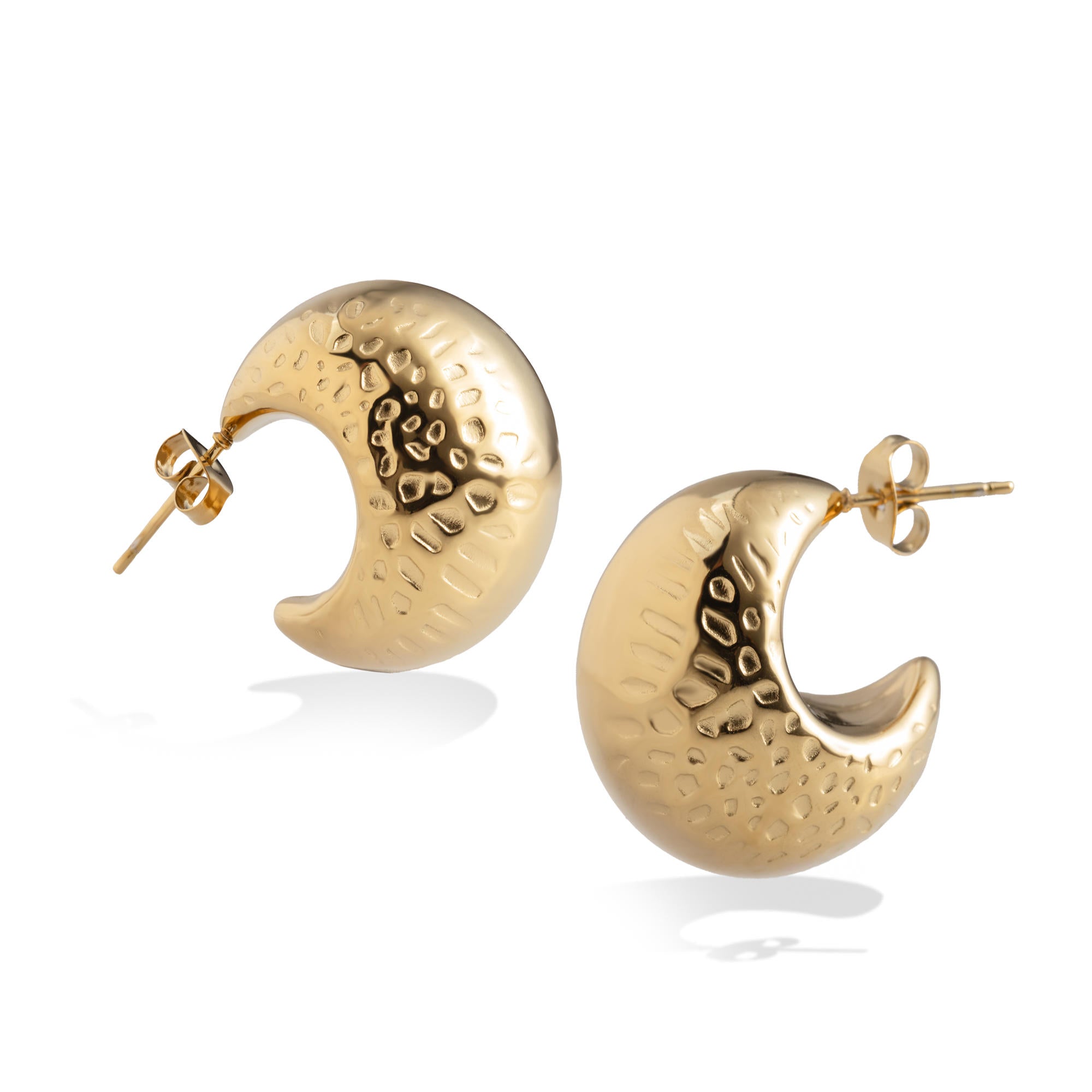 Arete chunky bombacho martillado 23mm