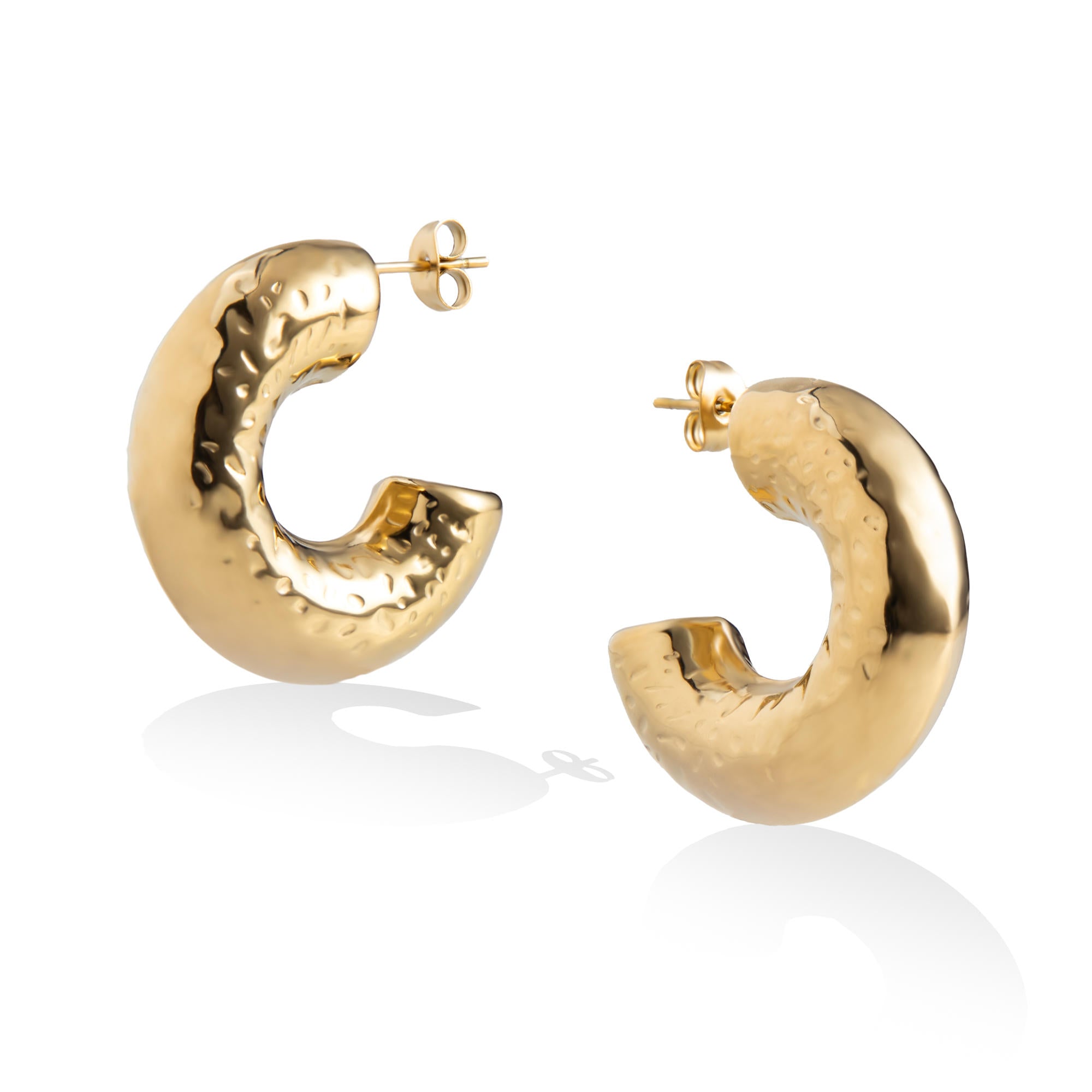 Arracada chunky martillado 32mm