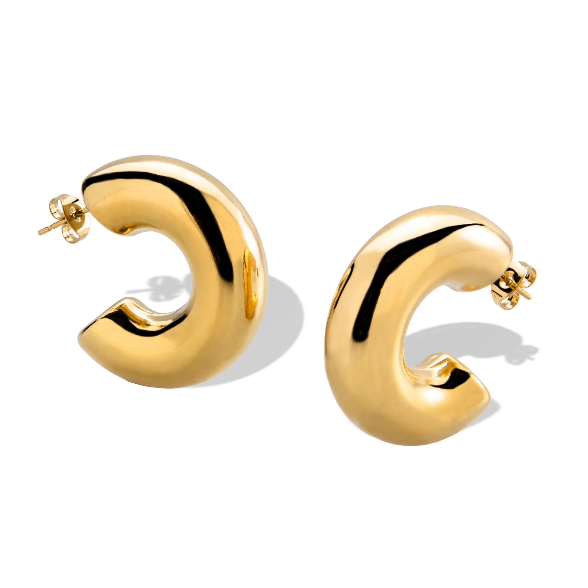 Arracada tubular gruesa lisa 30mm