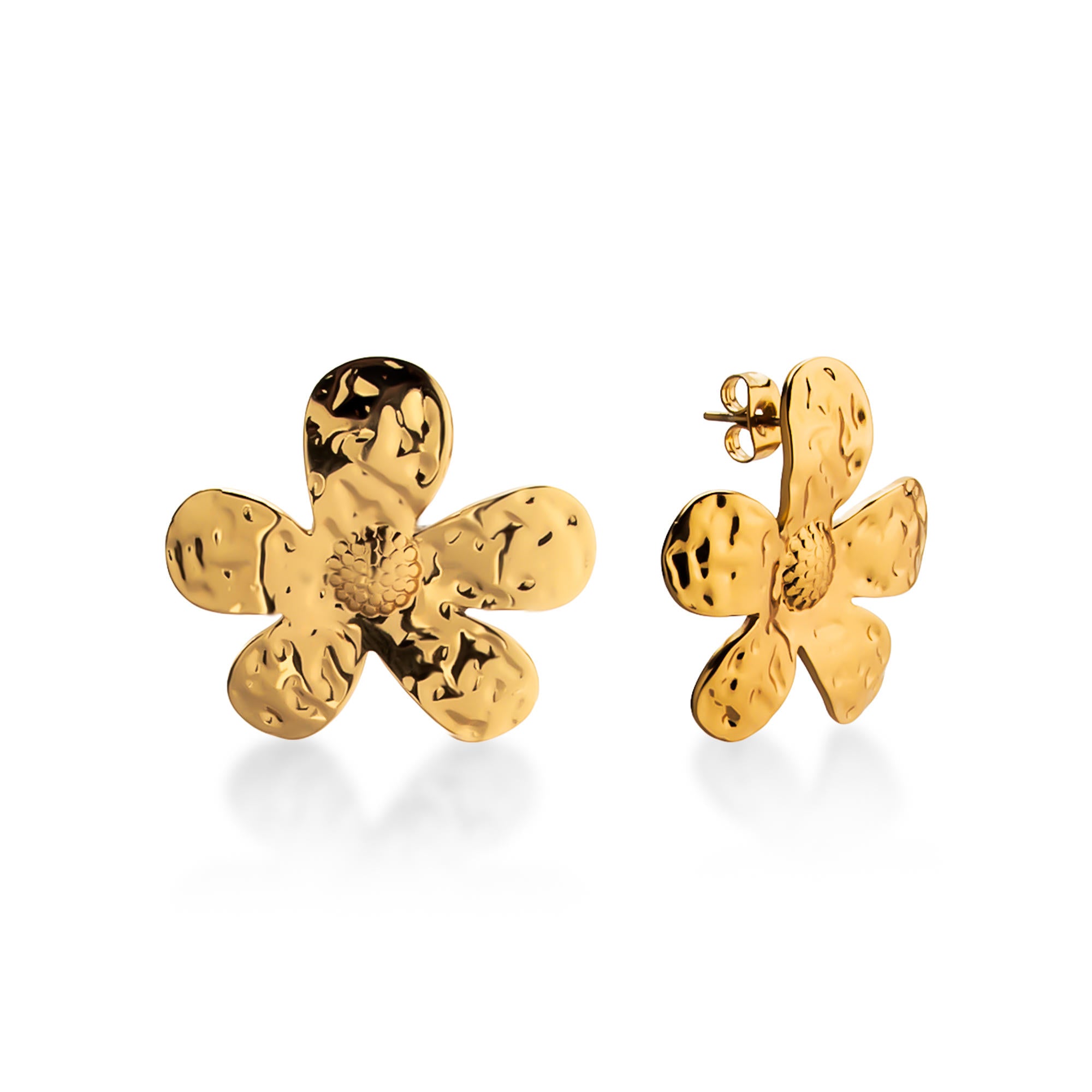 Arete flor martillada 30mm