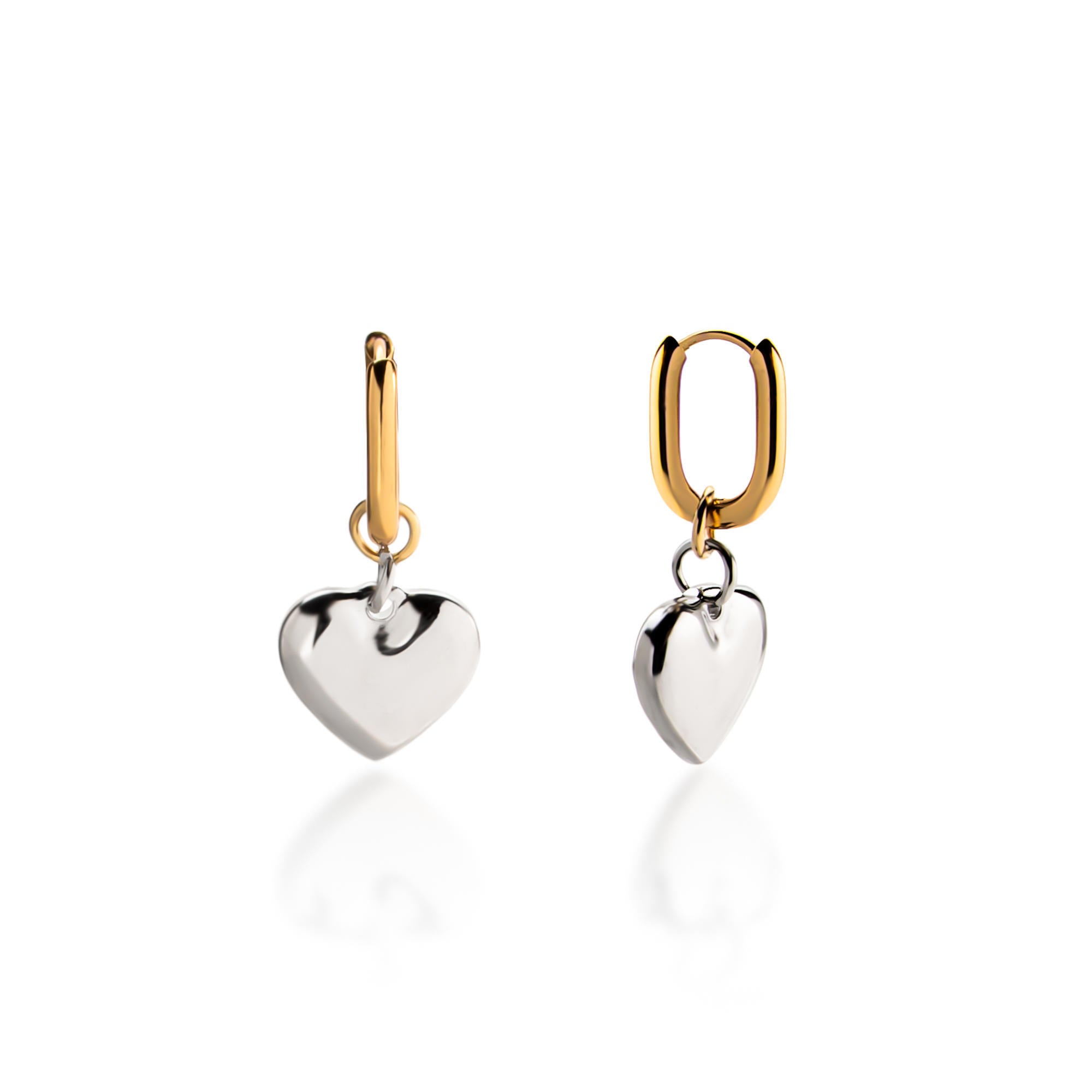 Arete ovalado corazon colgante liso 36mm