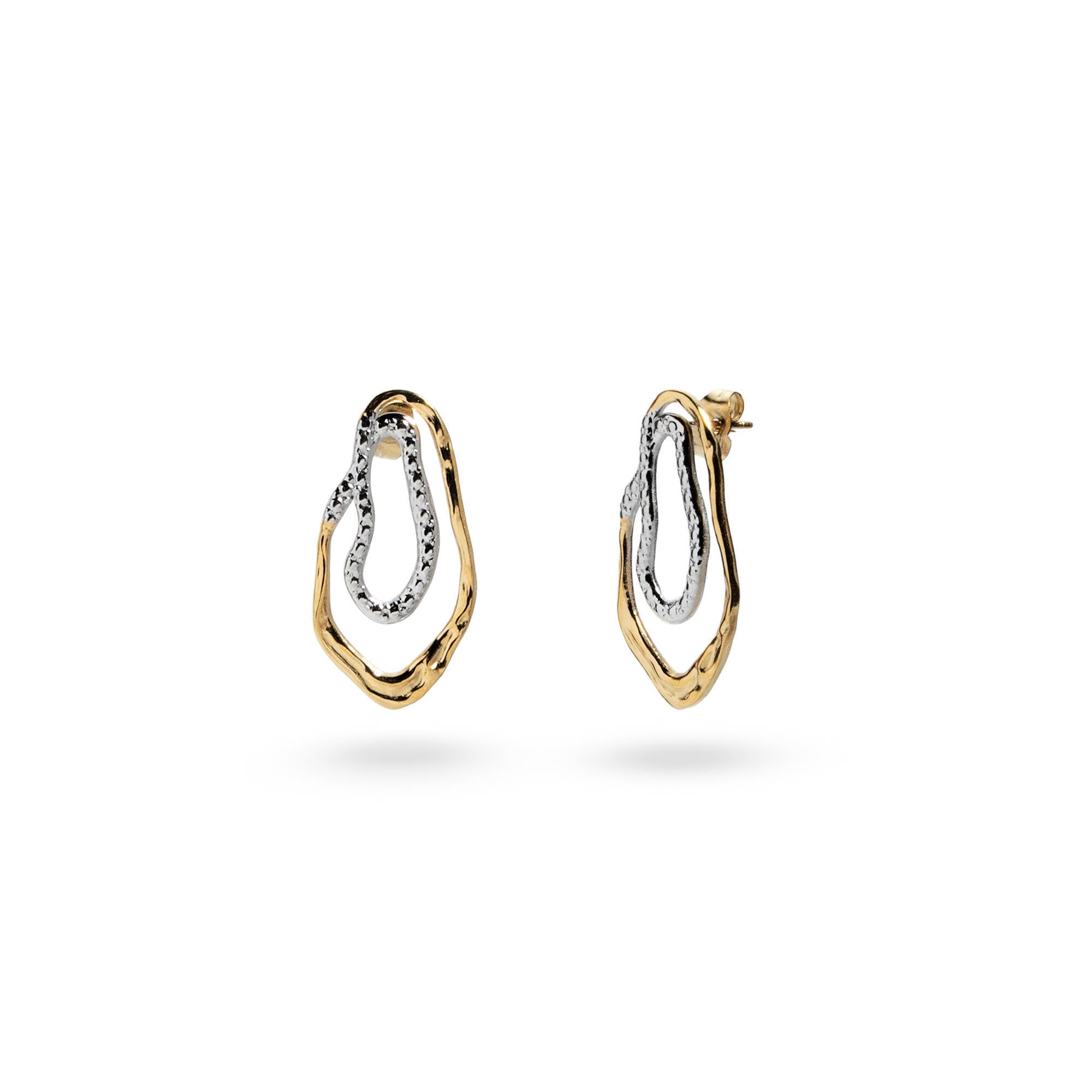 Aretes ovalados asimetricos 30mm