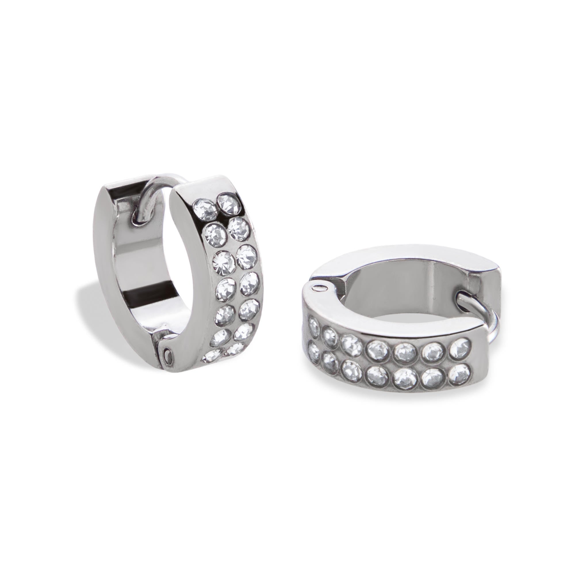 Huggies con cristales incrustados lineales 13mm