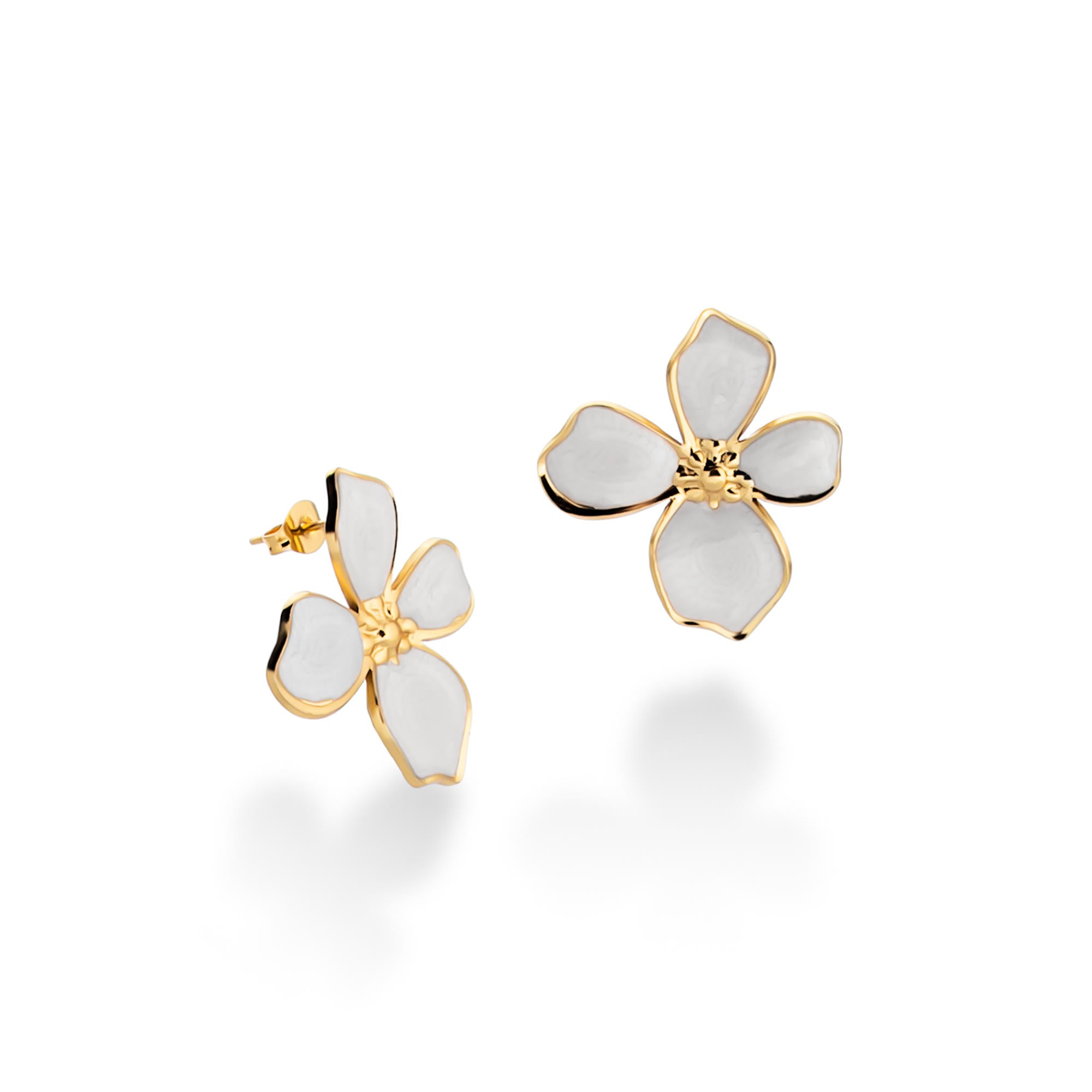 Arete de 4 petalos esmaltado biselado 30mm
