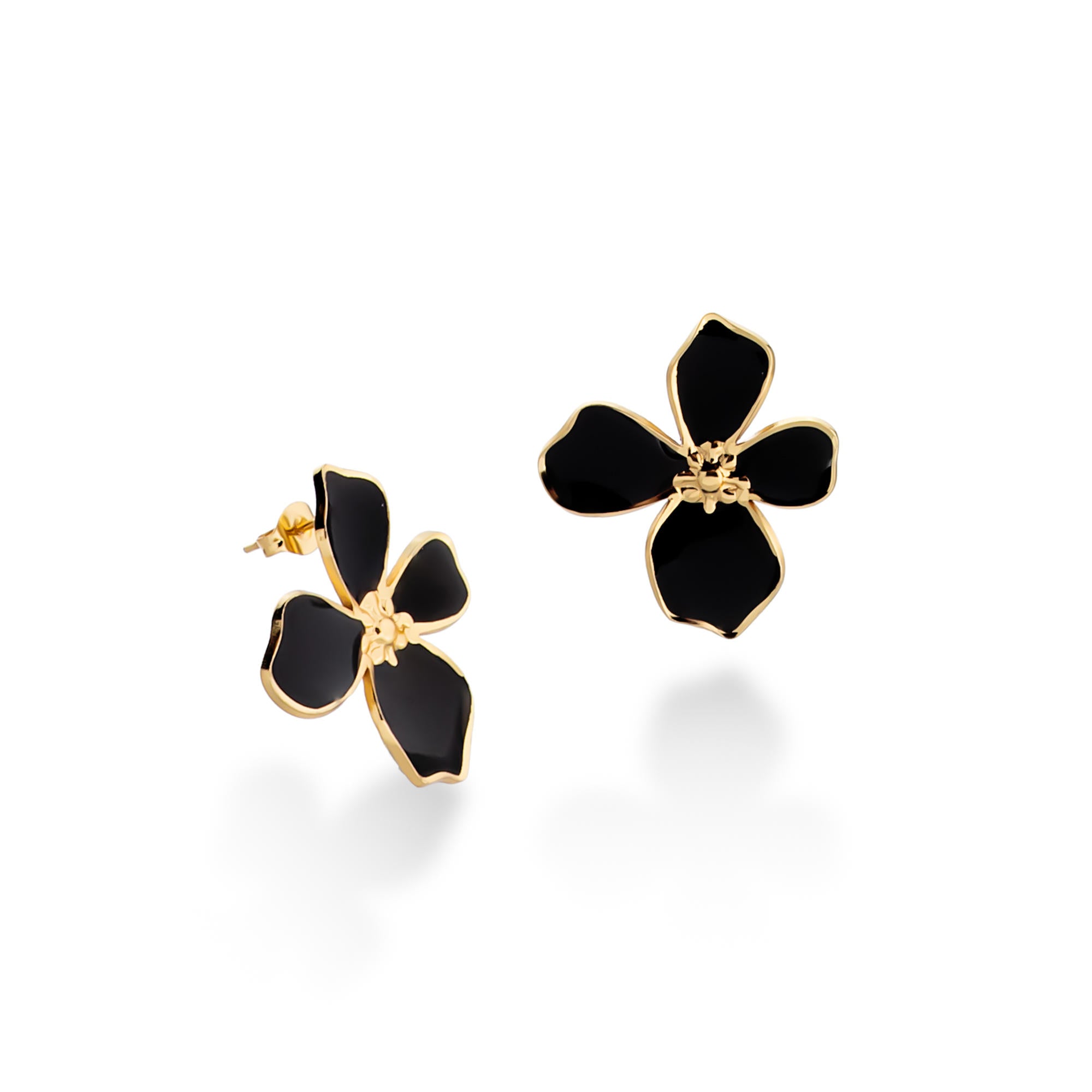Arete de 4 petalos esmaltado biselado 30mm