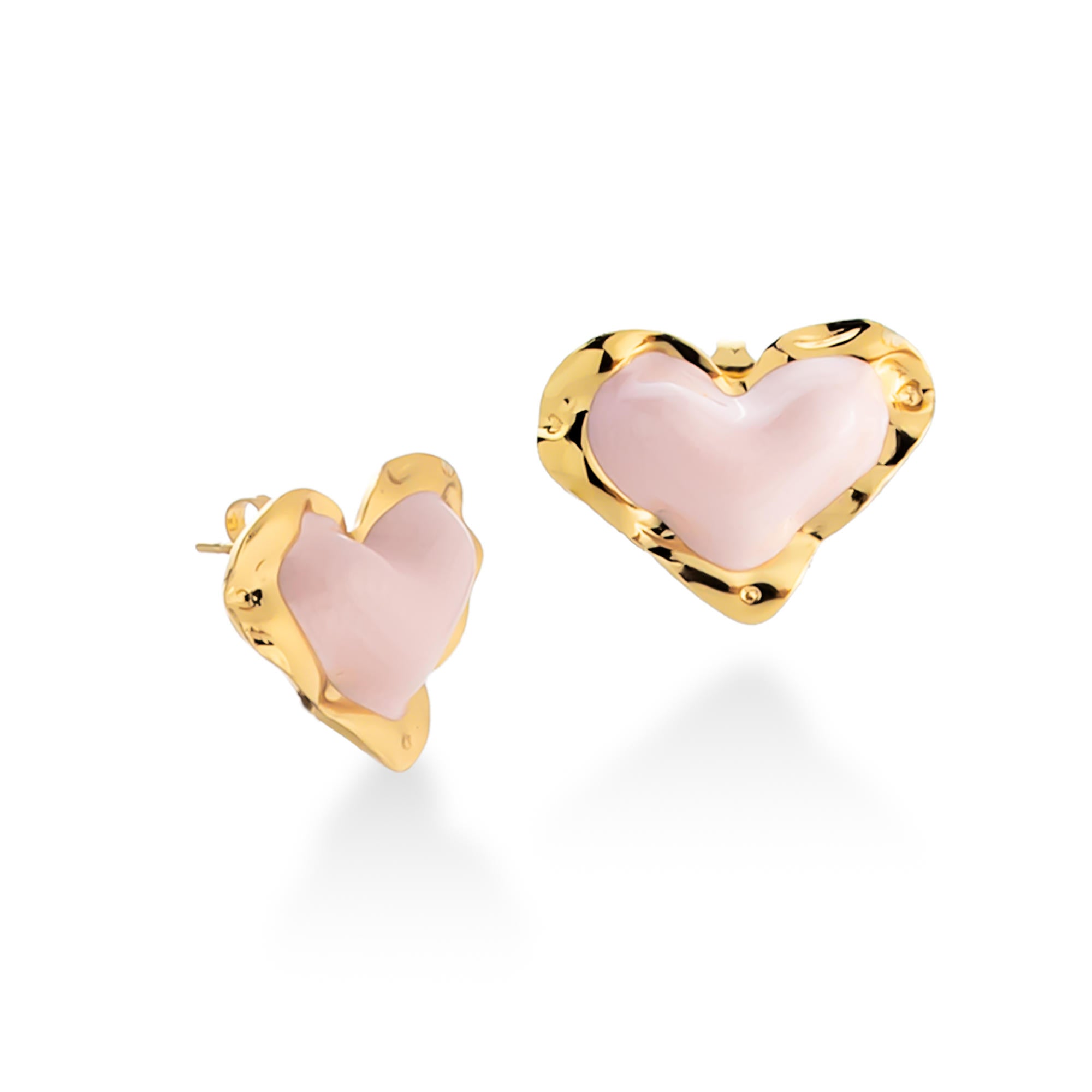 Arete corazon asimetrico esmaltado biselado 18mm