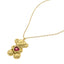 Collar oso corazon cristal rosa 34cm