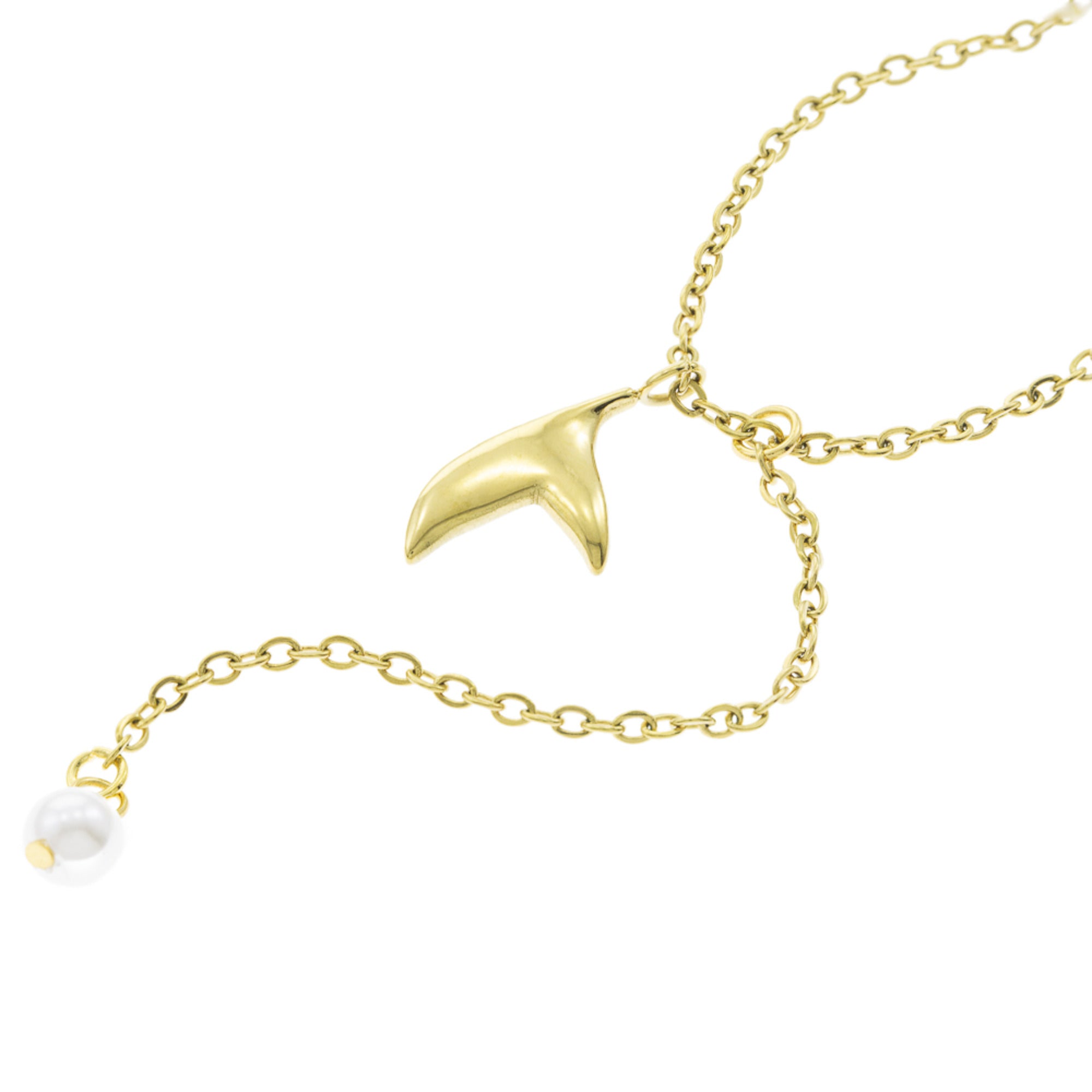 Collar de Cola de Sirena y con Perla 40CM DORADO