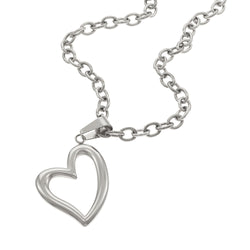 Collar eslabon ovalado corazon 68cm