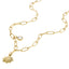 Collar eslabon largo sol y cristal 45cm