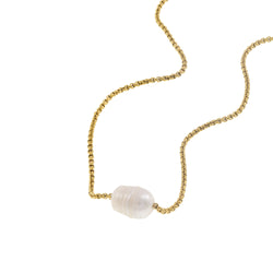 Collar balines con perla arroz 51cm