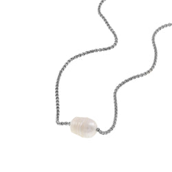 Collar con Perla Arroz 51CM