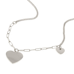 Collar doble corazon liso 45cm