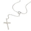 Collar con cruz lisa y cristal 45cm