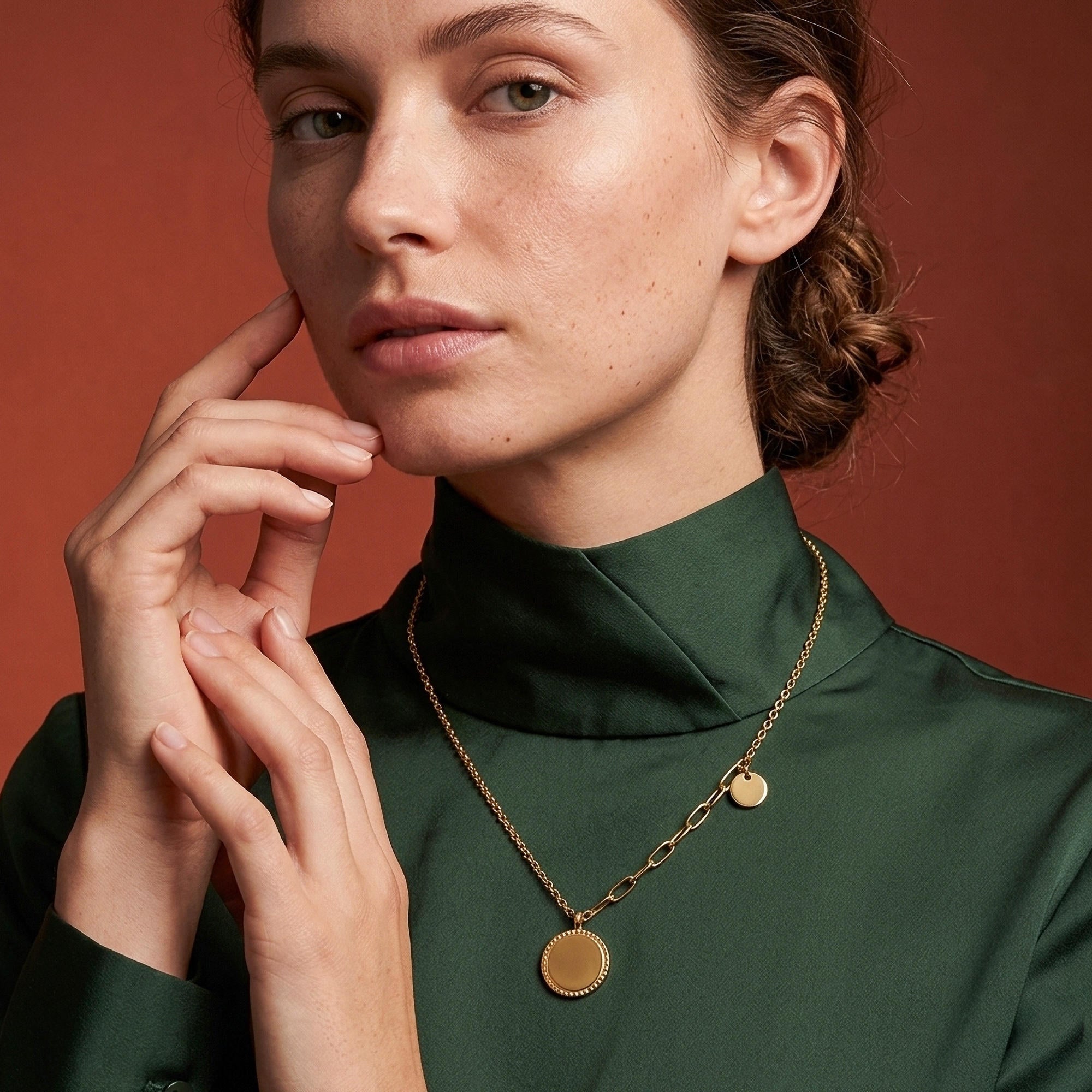 Collar circulo texturizado 45cm