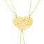 Collar corazon complementario para mejores amigos 50cm DORADO