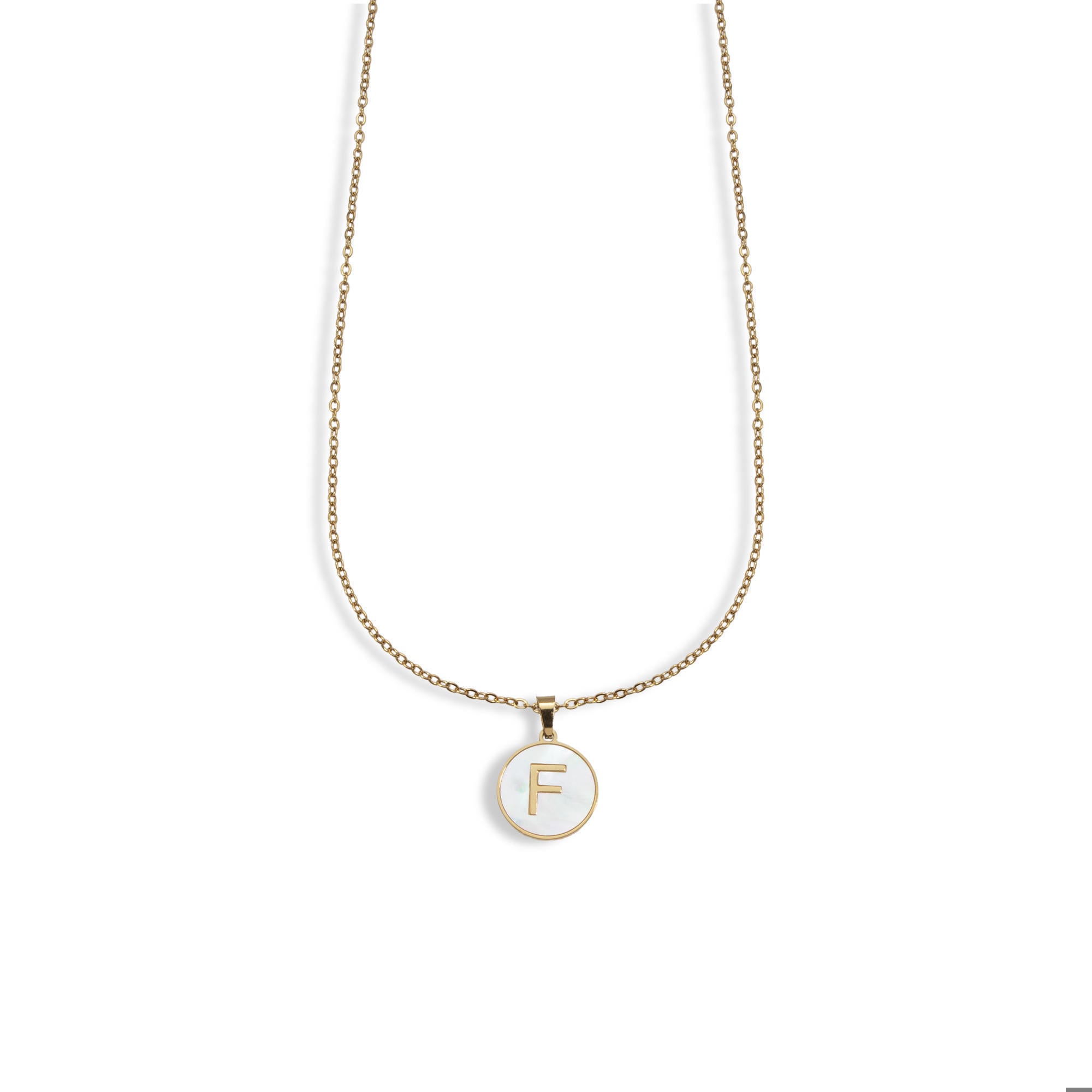 Collar madre perla con letra 45-50cm