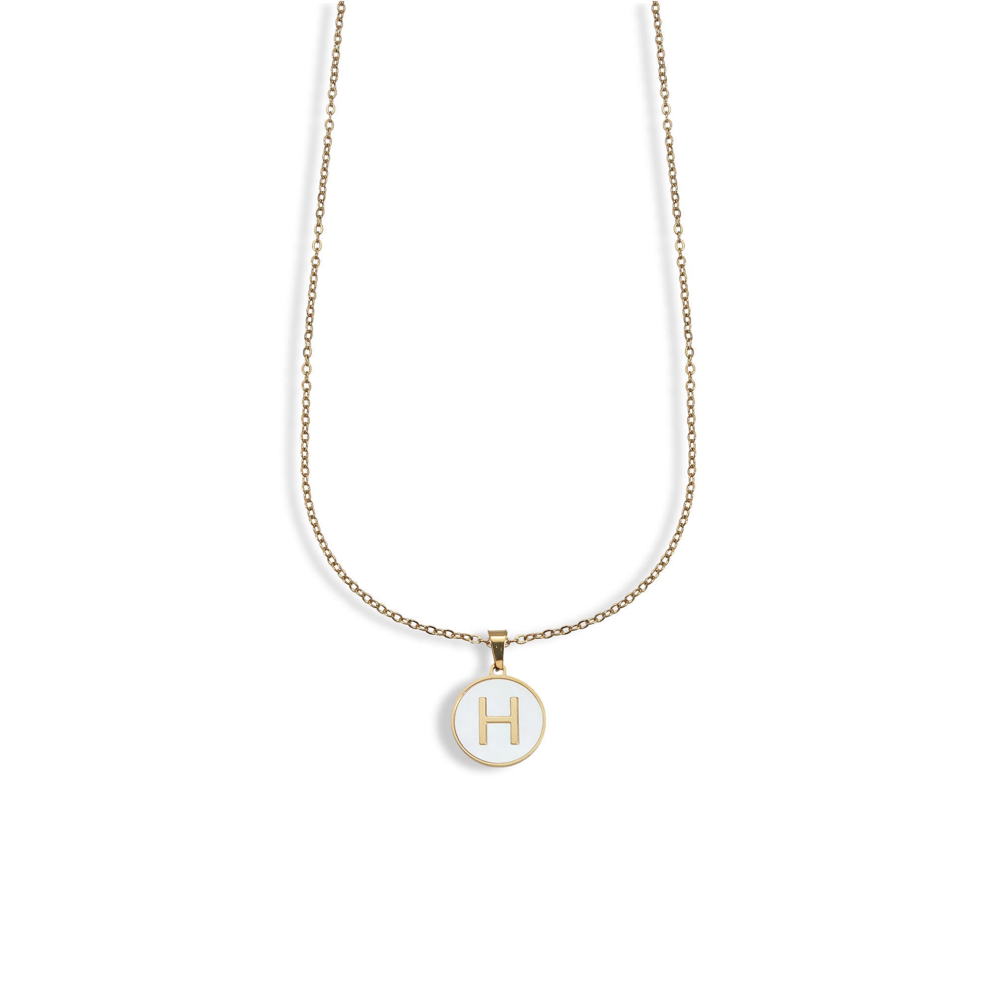 Collar madre perla con letra 45-50cm