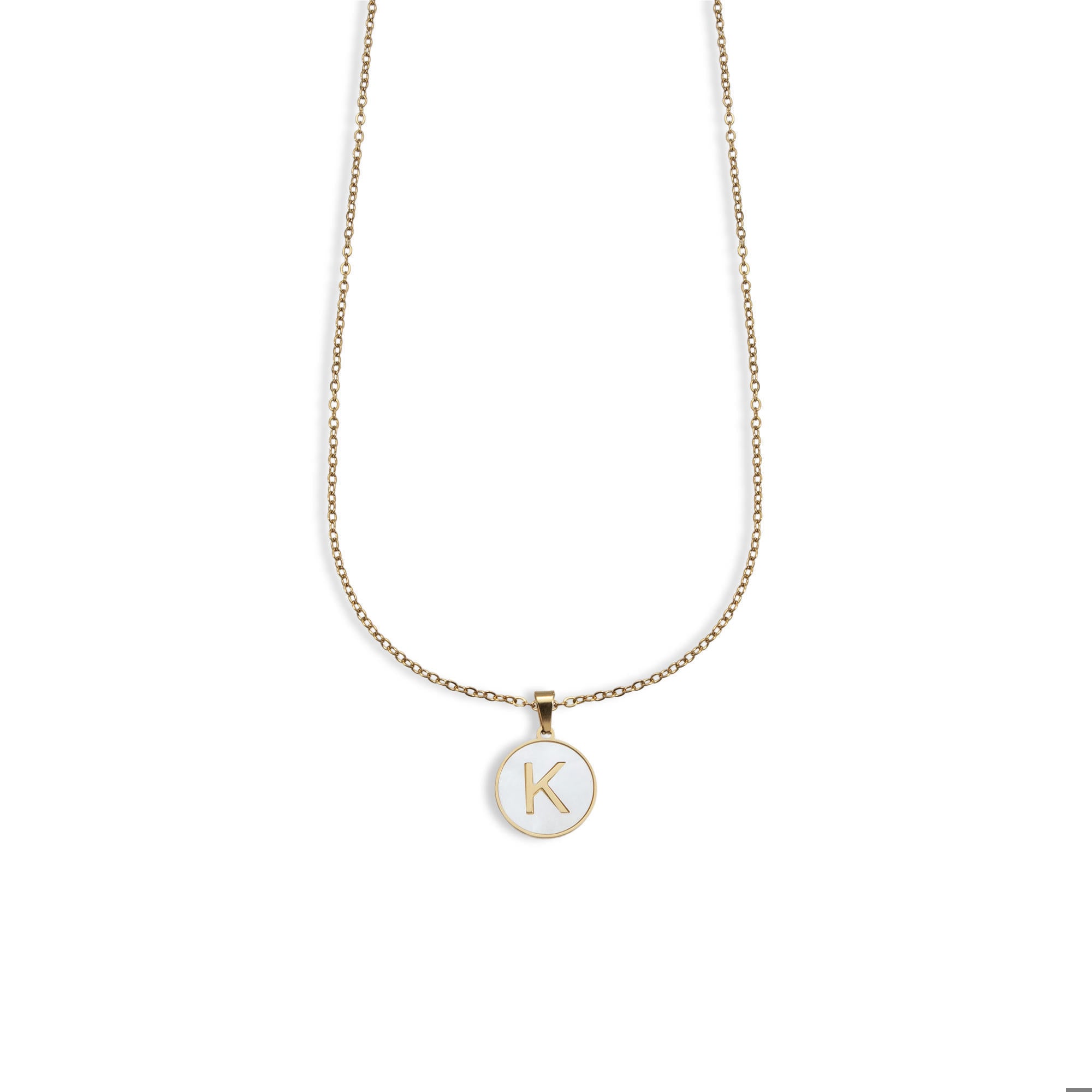 Collar madre perla con letra 45-50cm