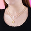 Collar doble perla flor acanalada 60cm