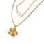 Collar doble perla flor acanalada 60cm