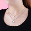Collar doble perla flor acanalada 60cm
