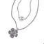 Collar doble perla flor acanalada 60cm
