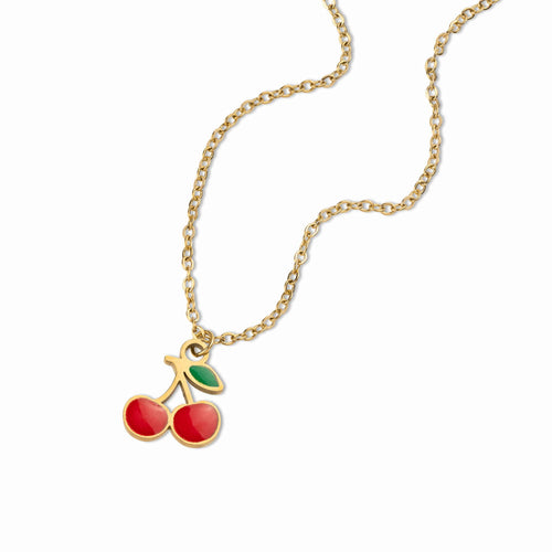 Collar de cerezas esmaltadas 45-50cm