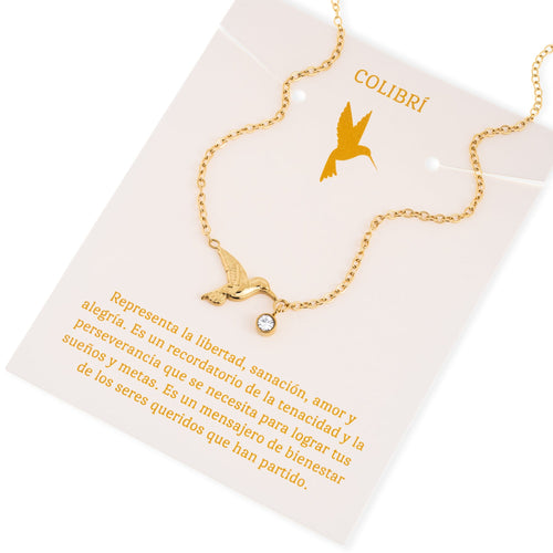 Collar de colibri 11mm con cristal 45-50cm