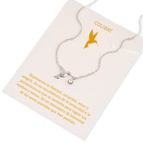 Collar de colibri 11mm con cristal 45-50cm