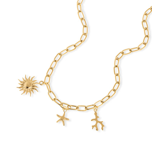 Collar de sol coral y estrella de mar 45-50cm