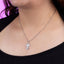 Collar de cruz lineas y cristal 45-50cm