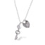Collar  dije de llave y candado en forma de corazon 55-60cm