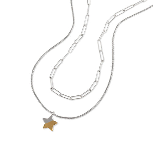 Collar doble eslabon cola de rata estrella 55-60cm