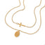 Collar doble virgen de guadalupe cruz lisa 60-65cm