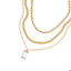 Collar triple panza de vibora torzal cristal 50cm
