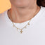Collar de cruz y estrella con perla y cristales 40-45cm