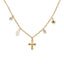 Collar de cruz y estrella con perla y cristales 40-45cm