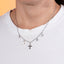Collar de cruz y estrella con perla y cristales 40-45cm
