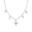 Collar de cruz y estrella con perla y cristales 40-45cm