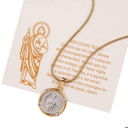 Collar cola de raton y medalla de san judas tadeo 45-50cm