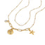 Collar doble concha estrella de mar cristal 50-55cm
