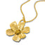 Collar con cadena de balin y flor con textura de bolita 70cm