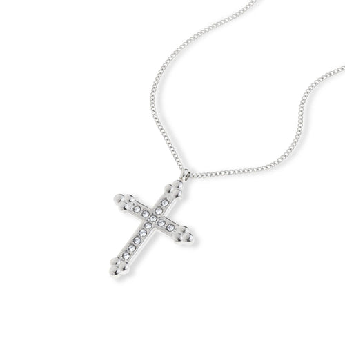Collar de cruz con cristales 45cm