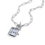 Collar con colgante reloj rectangular de numeros romanos 55cm