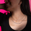 Collar doble cadena cardano con balines y cola de raton 55cm